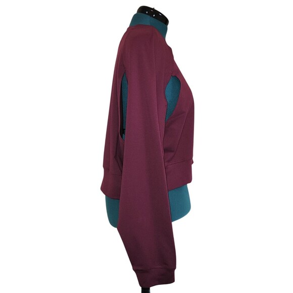 Adidas Performance Power Aero Ready Crop Cover-up Sweatshirt  Shadow Red 2X - Picture 6 of 8